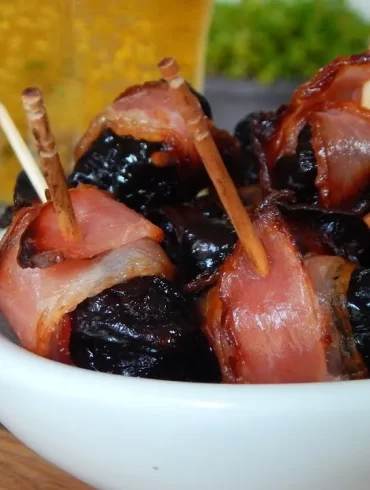 ciruelas panceta horno agridulce