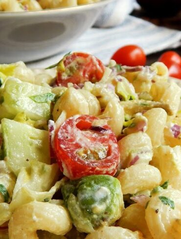 ensalada de pasta palta cherry fresca