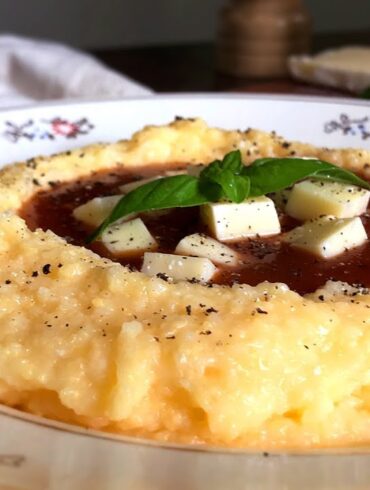 polenta queso salsa facil