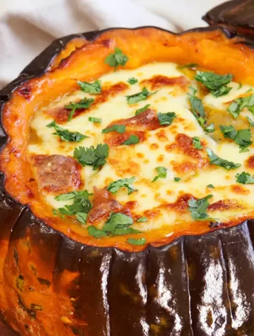 zapallo relleno cabutia queso espinaca horno