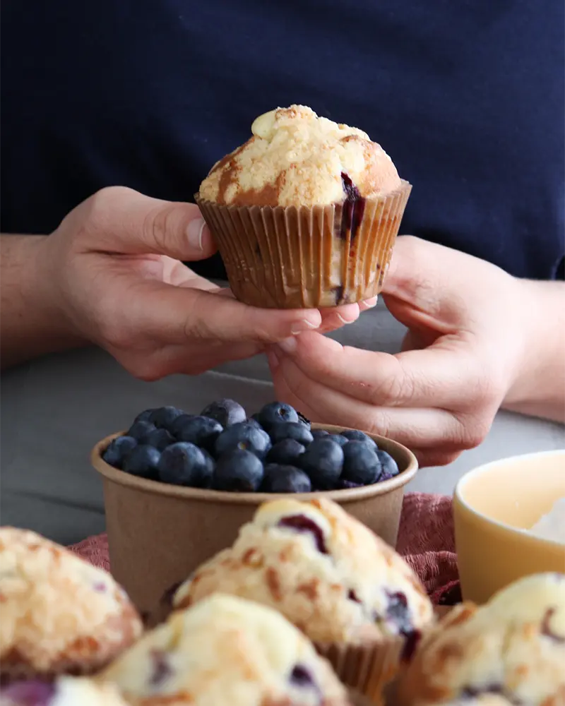 muffins arandanos crumble receta facil