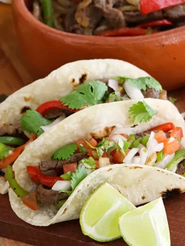 tacos de carne fajitas mexicanas receta