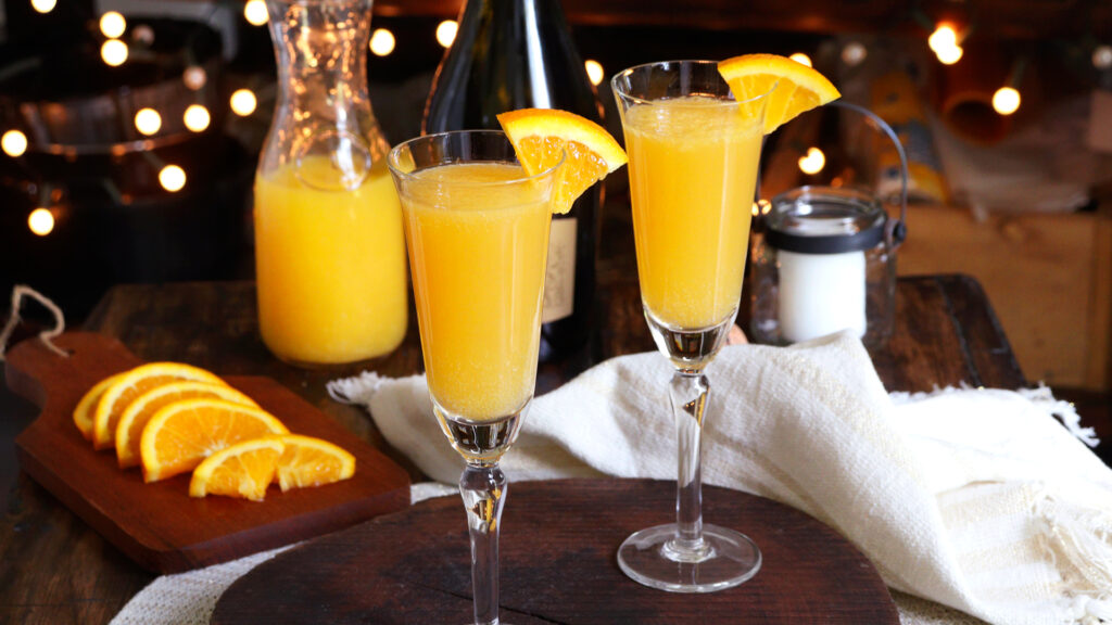 mimosa coctel trago naranja champagne