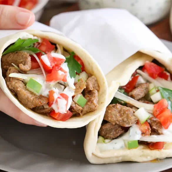 shawarma carne relleno tradicional receta