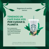 starbucks cuida el planeta vaso reutilizable dia de la tierra cafe gratis