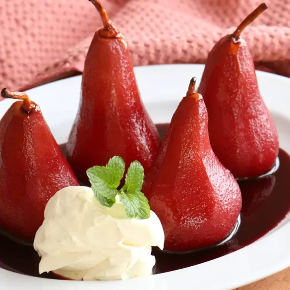 peras al vino malbec postre