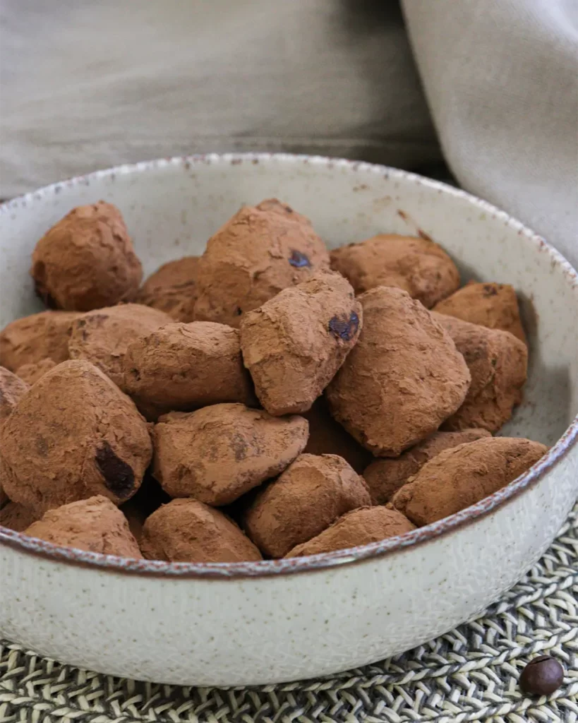 trufas de chocolate y café