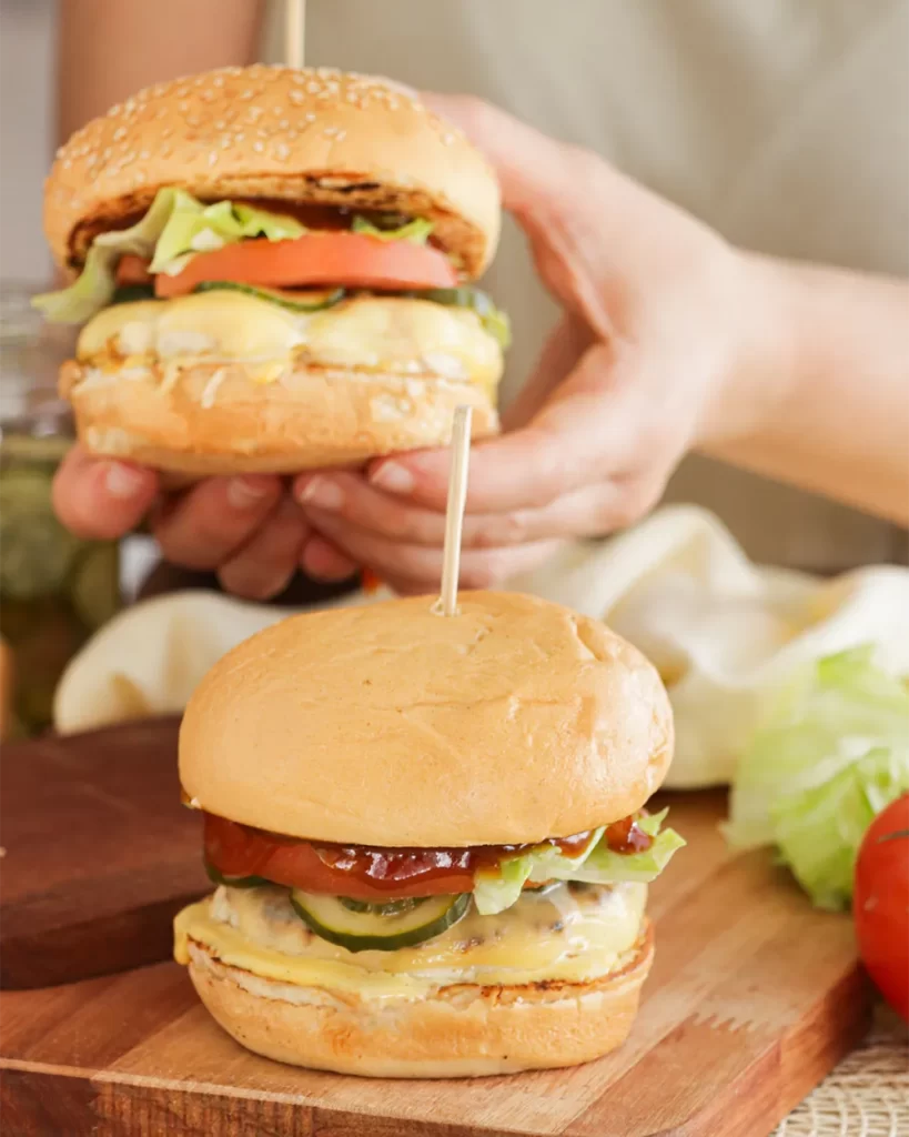 hamburguesa de pollo casera