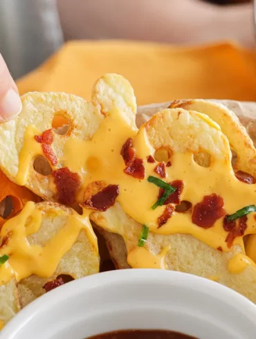 papas fantasma con cheddar halloween