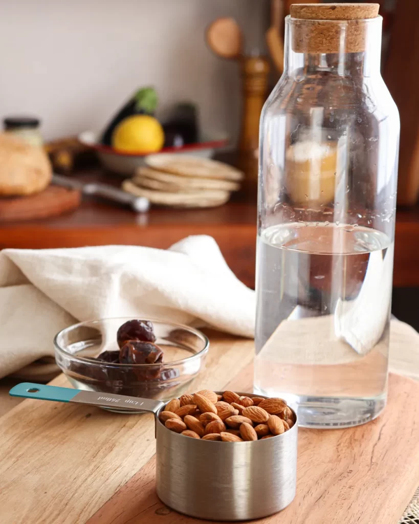 ingredientes para leche de almendras casera