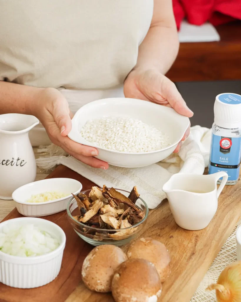 ingredientes para risotto de hongos