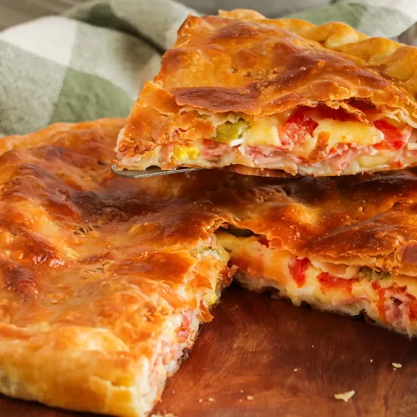 tarta de jamon y queso casera