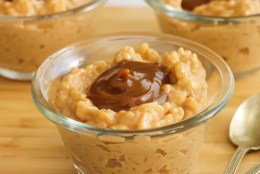 arroz con leche y dulce de leche