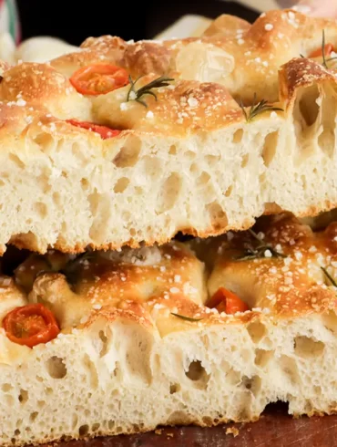 focaccia sin amasar de fermentacion lenta