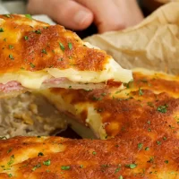 milhojas de papa relleno de jamon y queso