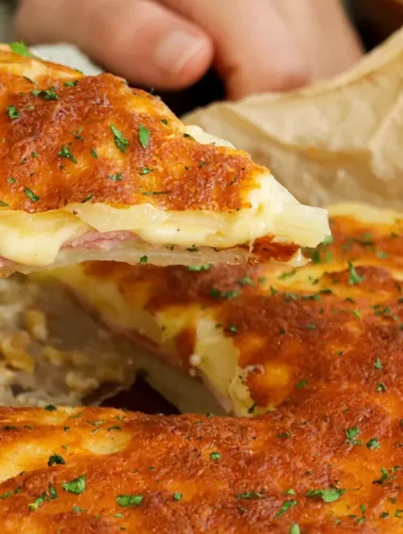 milhojas de papa relleno de jamon y queso
