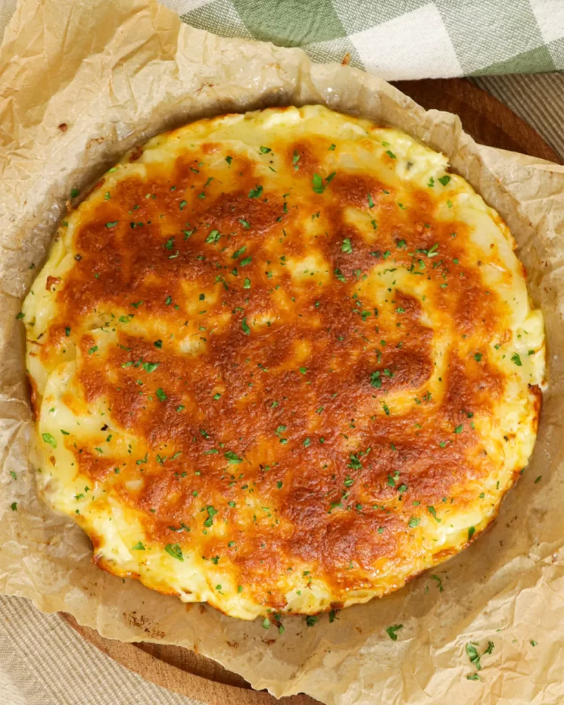 milhojas de papa con jamon y queso