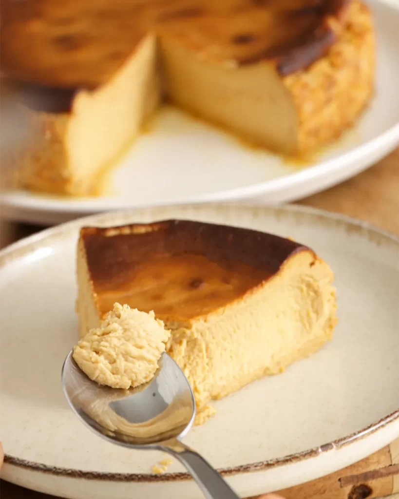 tarta de queso vasca cremosa