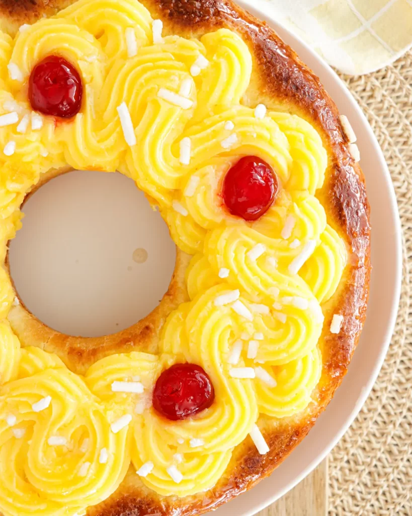 rosca de pascua casera con crema pastelera