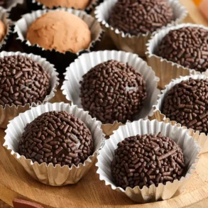 brigadeiros de chocolate con 3 ingredientes