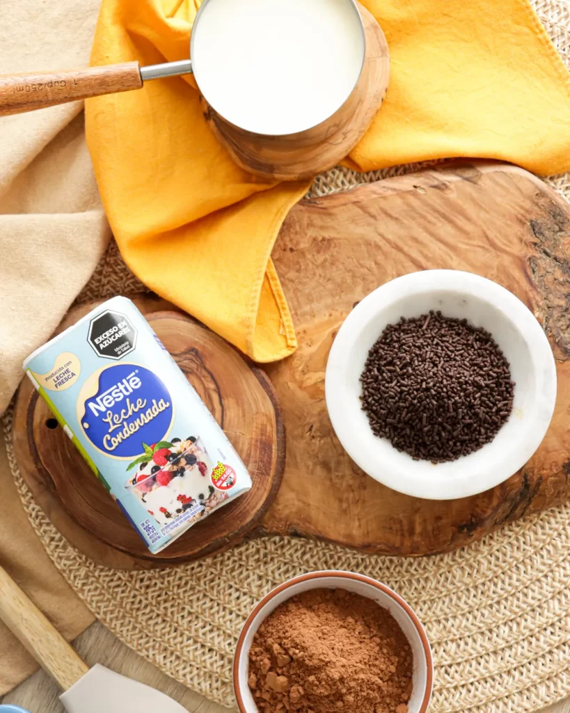 ingredientes para preparar brigadeiros