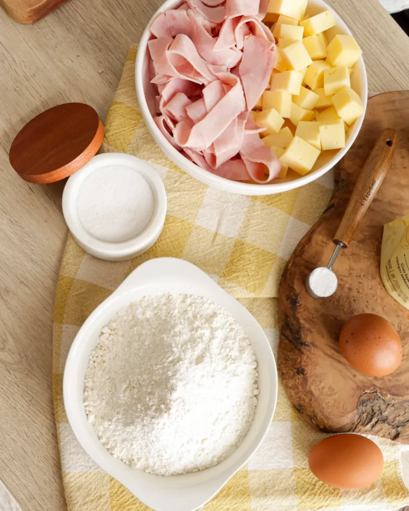 ingredientes para tarta de jamon y queso