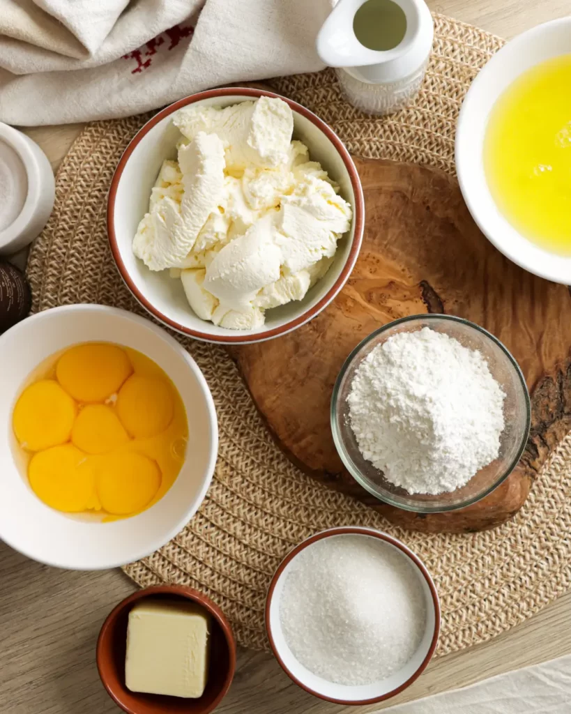 ingredientes para cheesecake japones