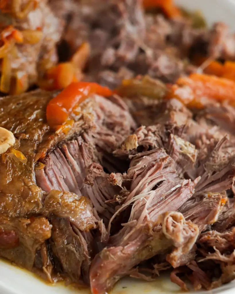 carne desmechada con vegetales