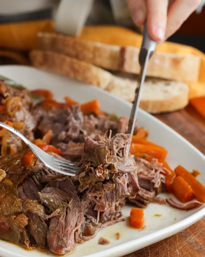 carne desmechada en olla a presion