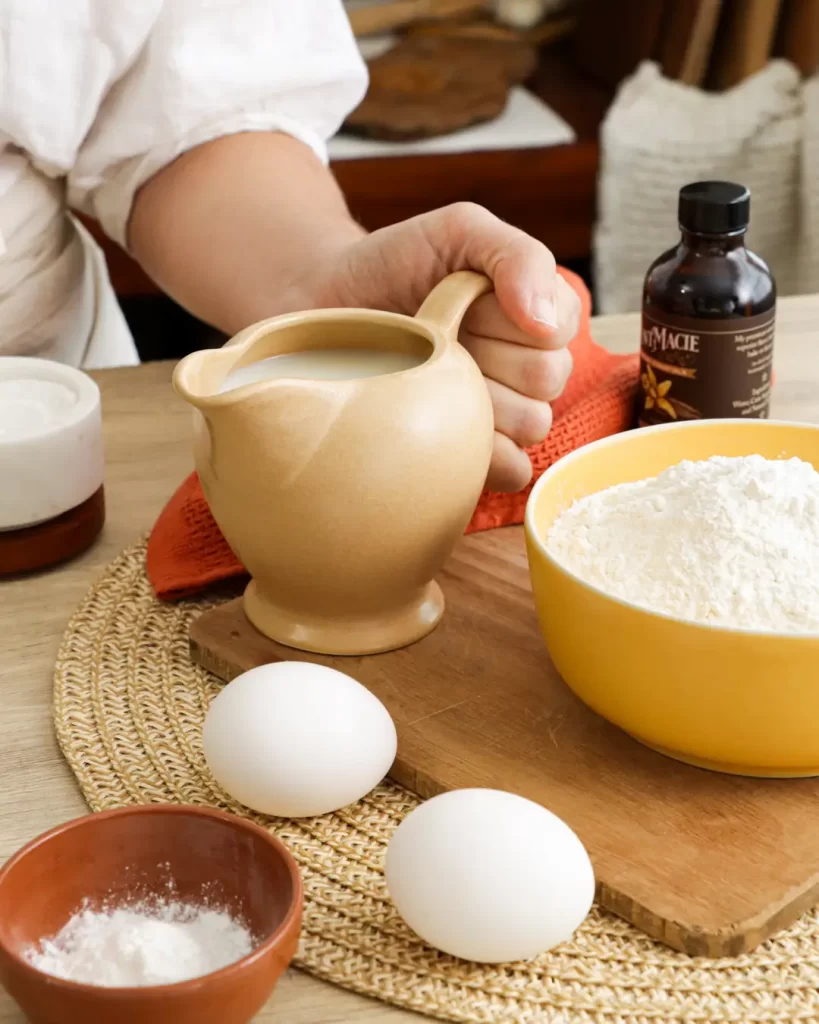 ingredientes para waffles caseros
