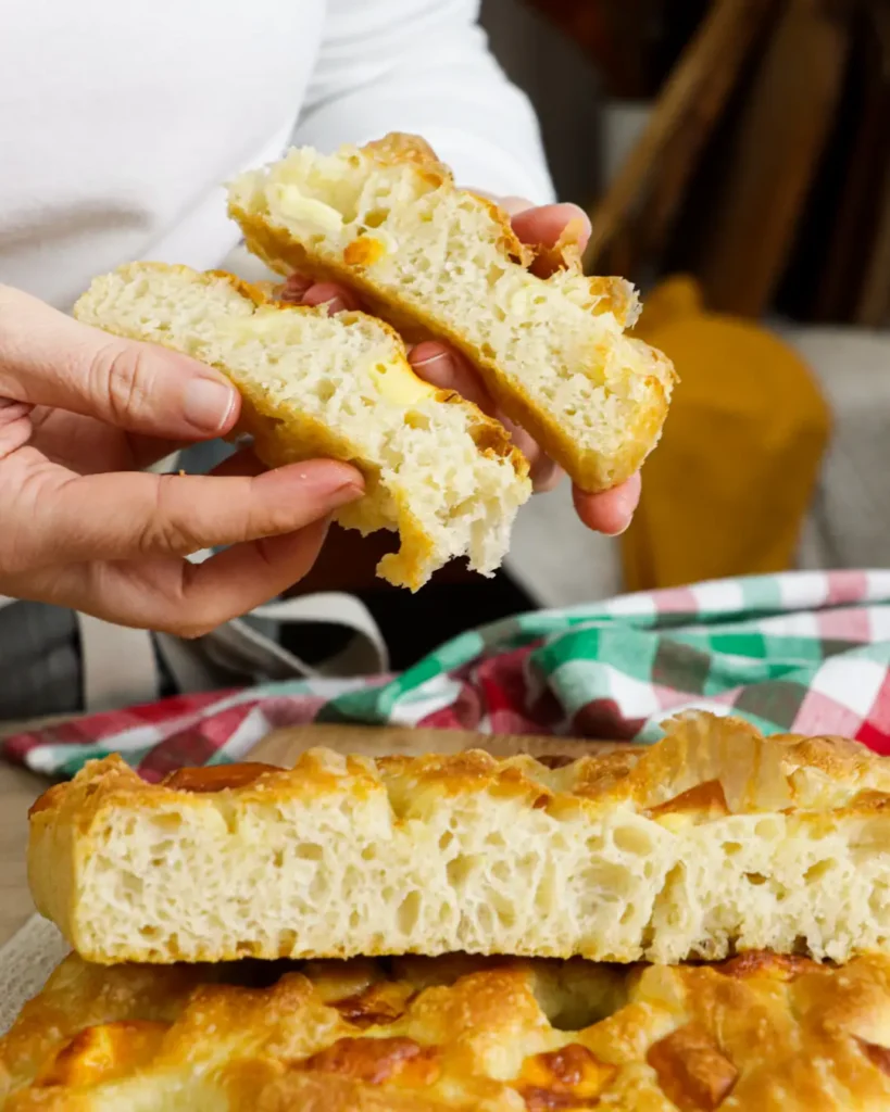 focaccia cortada